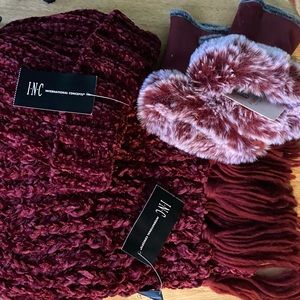 INC Hat and Scarf. And handwarmers.